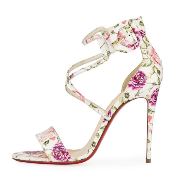 Christian Louboutin Shoes - Christian Louboutin Choca Floral Snake Red Sole